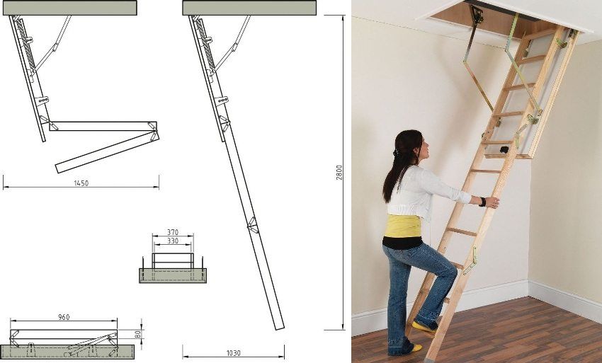 Escalier mansardé avec une trappe: simplicité, fonctionnalité et accessibilité