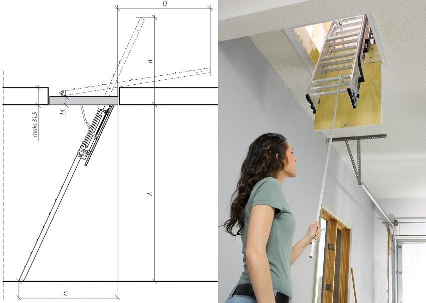 Escalier mansardé avec une trappe: simplicité, fonctionnalité et accessibilité