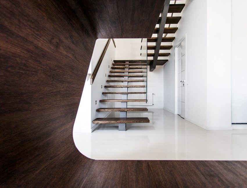 Escalier en bois dans une maison privée: projets, photos
