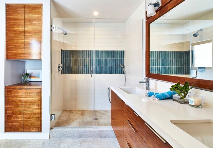 Carreaux de céramique dans la salle de bain: le design des finitions modernes