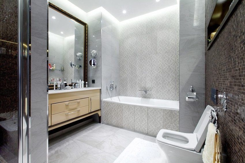 Carreaux de céramique dans la salle de bain: le design des finitions modernes