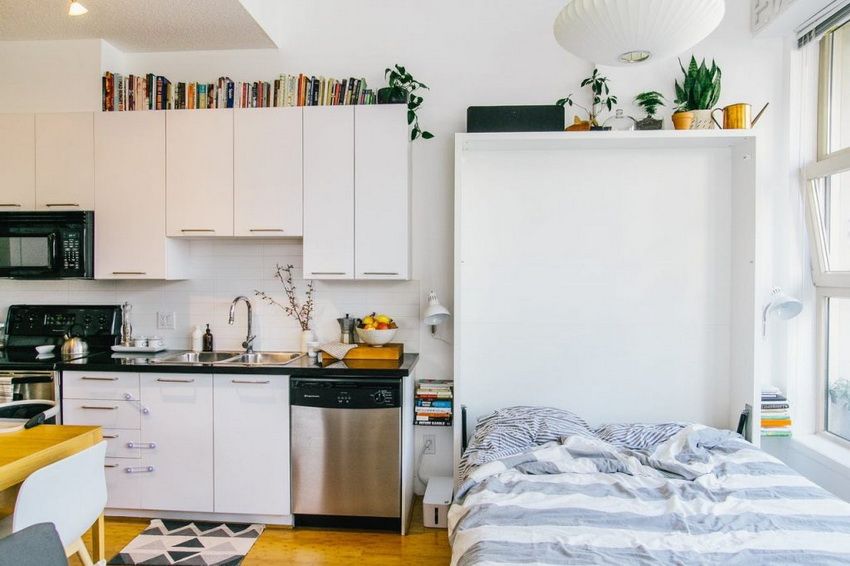 Lit transformable pour les petits appartements: nous sélectionnons une option pratique