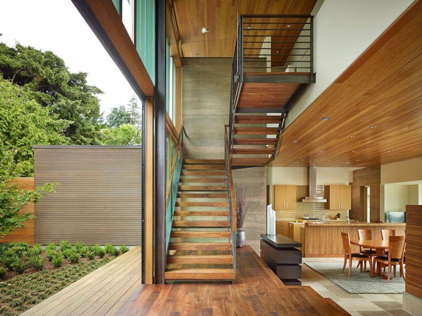 Escalier dans la maison au deuxième étage, photos et caractéristiques de conception