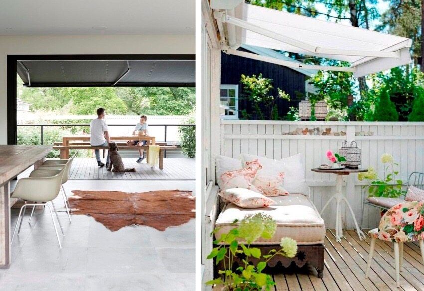 Hangars et auvents de la terrasse et de la véranda: une décoration élégante pour la maison